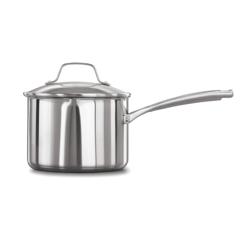 Calphalon Classic Stainless Steel Sauce Pan, 3.5-Quart, Impact-Bonded Aluminum Base, Stay-Cool Handles - Image 1